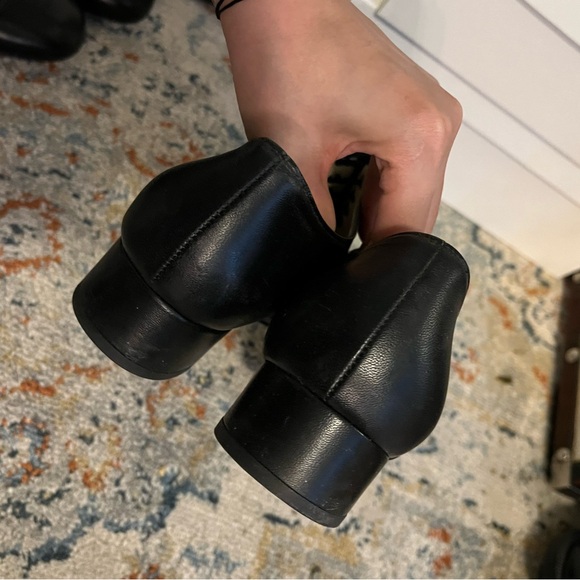 Chanel black laced up Oxford uniform. - Picture 2 of 5